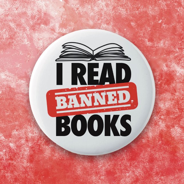 Fette „Ich lese verbotene Bücher“ Buchliebhaberei  Button (Von Creator hochgeladen)