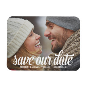 Fette Kalligrafie   Foto Save-the-Date Magnet