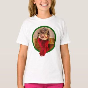 Fette Katze im WeihnachtsStrumpf T-Shirt