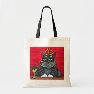 Fette Katze mit Martini-Taschen-Tasche Tragetasche