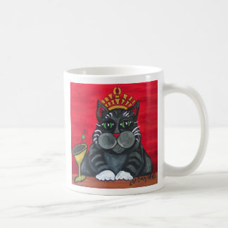 Fette Katze mit Martini-Tasse Kaffeetasse