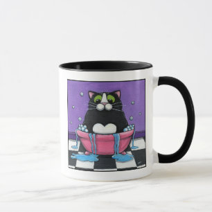 Fette Katze nimmt ein Bad - Katzen-Tasse Tasse