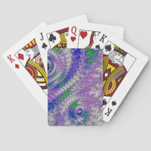 Fette lebendige farbenfrohe funky trippy Fraktalsp Spielkarten