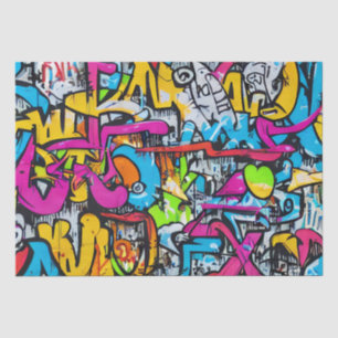 Fette leuchtende Farben Graffiti Street Art Muster Seidenpapier