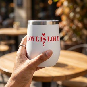Fette Liebe ist laut Valentinstag Herz-Typografie