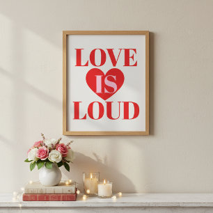 Fette Liebe Ist Laut Valentinstag Herz Typography Poster