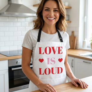 Fette Liebe ist laut Valentinstag Herz Typography Schürze