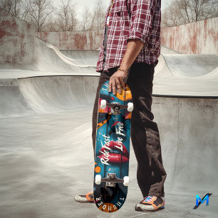 Fette Lippen Pop-Art - Motto 'Schnell fahren, frei Skateboard