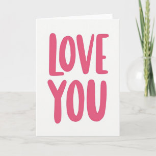 Fette Love You Pink Kunstkarte Karte