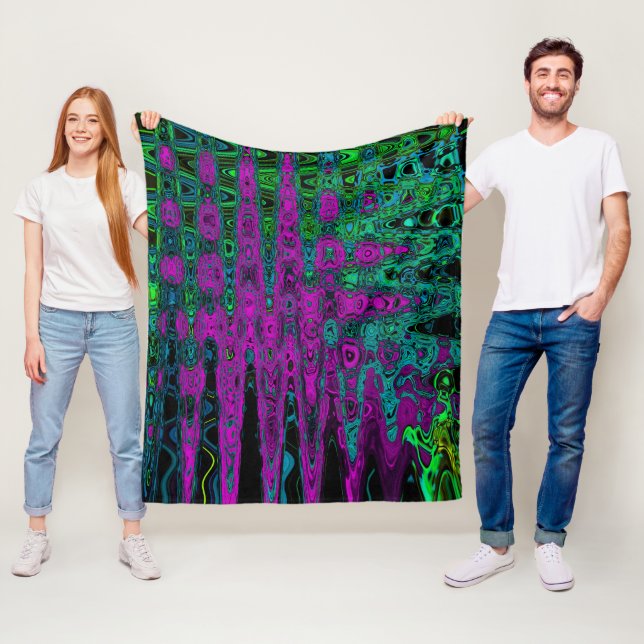 Fette Magenta abstrakte groovy atomare Wellen Fleecedecke (Beispiel)