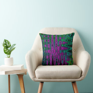 Fette Magenta abstrakte groovy atomare Wellen Kissen