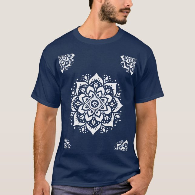 Fette Mandala-Blume - T-Shirt (Vorderseite)