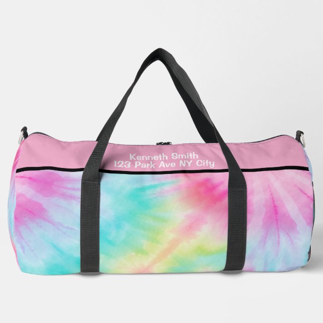 Fette Mandala-Tie-Dye-Monogramm-Personalisierung Duffle Bag (Vorderseite)