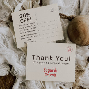 Fette markenfertige Bäckerei-Dankeschön-Karte Postkarte