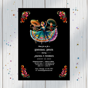 Fette mexikanische Fiesta-Hochzeitsprobe-Dinner Einladung