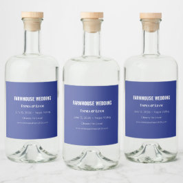 Fette Minimalistische Hochzeitseinladung in Tiefbl Alkoholflaschenetikett