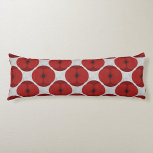 Fette Minimalistische Mohn Texturierte Florale Rot Seitenschläferkissen