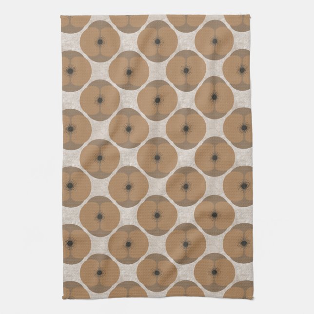 Fette minimalistische Mohnblume texturierte floral Geschirrtuch (Vertikal)