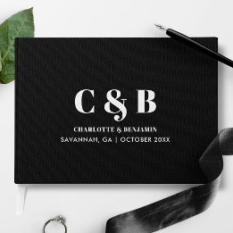 Fette moderne minimalistische schwarze Monogramm-H Gästebuch