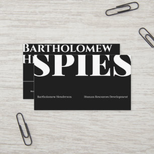 Fette moderne minimalistische schwarze und weiße b visitenkarte