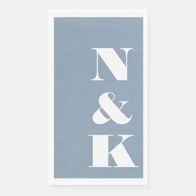 Fette moderne Monogramm-Initialen Hochzeit staubig Serviette (Vorderseite)