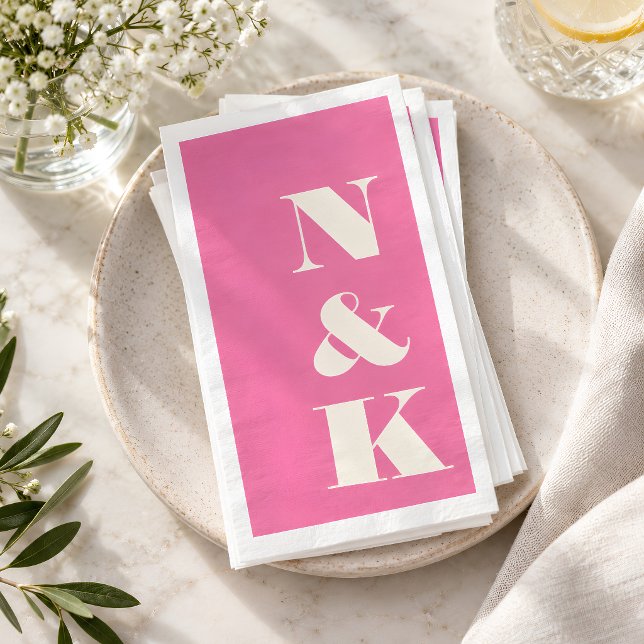 Fette moderne Monogrammanfangsbuchstaben Hochzeit  Serviette (Von Creator hochgeladen)