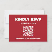 Fette moderne rote Hochzeit-RSVP-Karte mit moderne