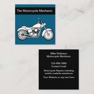 Fette moderne Visitenkarten für Motorradmechaniker Quadratische Visitenkarte