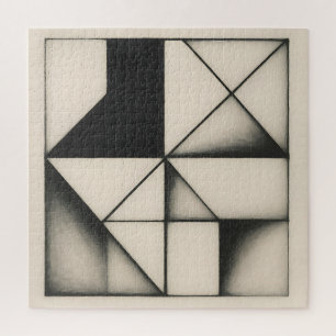 Fette monochrome geometrische Formen Puzzle
