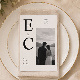 Fette Monogramm-Hochzeitskarte zum Vormerken. Save The Date
