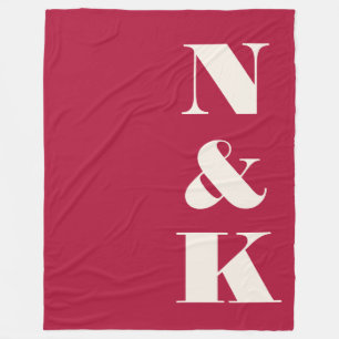 Fette Monogramm-Initialen Weihnachten Rot Frischve Fleecedecke