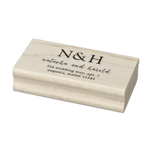 Fette Monogramm-Moderne Hochzeit Gummistempel