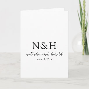 Fette Monogramm Schwarz-Weiß Moderne Hochzeit Programm