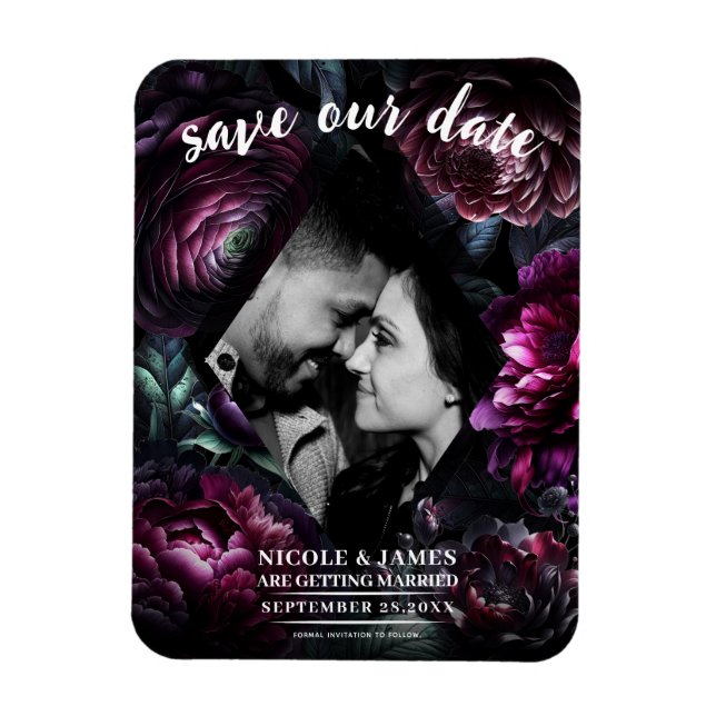 Fette Moody-Blume Schwarzer verzauberter Blumenzau Magnet (Vertikal)