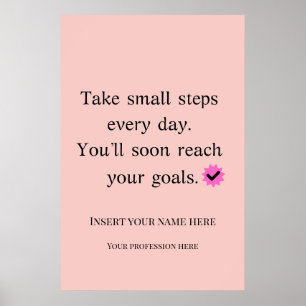 Fette Motivationszitate Kleine Schritte machen Poster