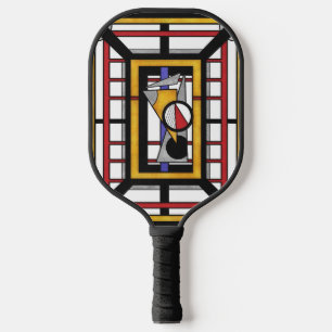 Fette Multicolor-Deco-Geometrische Abstraktion Pickleball Schläger
