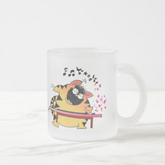 Fette musikalische Katze LOL Katzen-| Mattglastasse