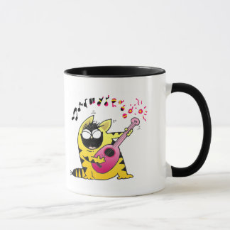 Fette musikalische Katze LOL Katzen-| Tasse