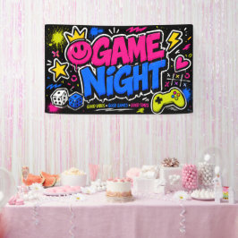Fette Neon-Graffiti-Game-Night-Party-Flagge Banner