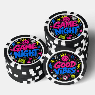 Fette Neon-Graffiti-Spielenacht-Pokerchips Pokerchips