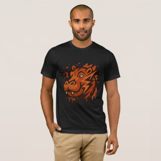 Fette Nilpferd-Illustration – Moderne künstlerisch T-Shirt