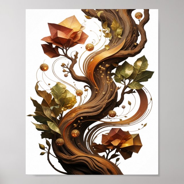 Fette Orange ABSTRACT ART Statement Design Poster (Vorne)