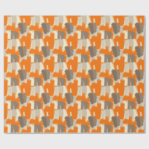 Fette orange Kunsthandstrich-Abstraktion  Geschenkpapier