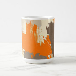 Fette orange Kunsthandstrich-Abstraktion Kaffeetasse