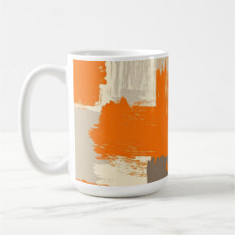 Fette orange Kunsthandstrich-Abstraktion Kaffeetasse