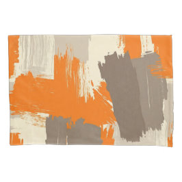 Fette orange Kunsthandstrich-Abstraktion Kissenbezug