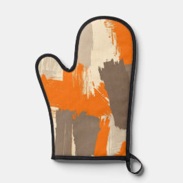 Fette orange Kunsthandstrich-Abstraktion Ofenhandschuh