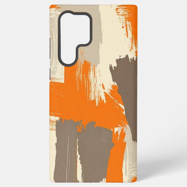 Fette orange Kunsthandstrich-Abstraktion  Samsung Galaxy Hülle (Rückseite)