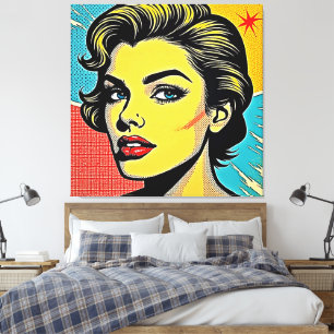 Fette Pop-Art-Frau definiert Leinwanddruck