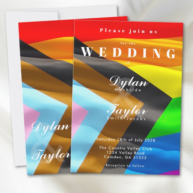 Fette Pride-Flaggentypografie Schwule Hochzeit Einladung (Von Creator hochgeladen)
